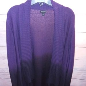 Torrid Sz 4 Purple Dip-Dye CARDIGAN DRAPE FRONT SWEATER